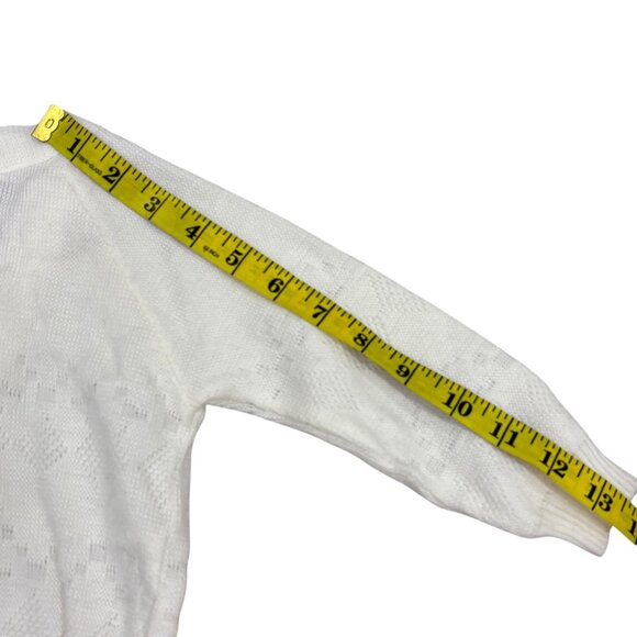 Vintage Julius Berger White Acrylic Baby Cardigan Sweater With Button Closure - Picture 5 of 7